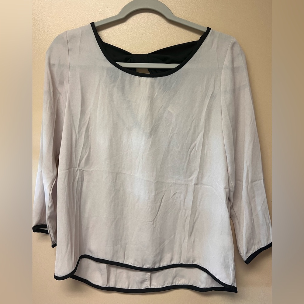 Alya Cream Blouse with Black Accents